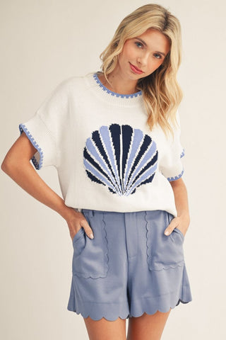 Shell In The Sea Top in Off White