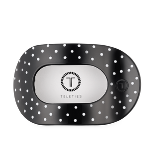 Black Polka Dot Party Large Flat Round Hair Clip