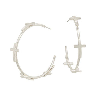 Crossed Out Hoop Earrings