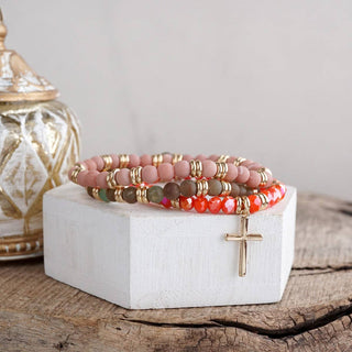 Cross Bracelet Stack Set