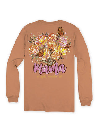 Mama Long Sleeve T-Shirt In Chestnut