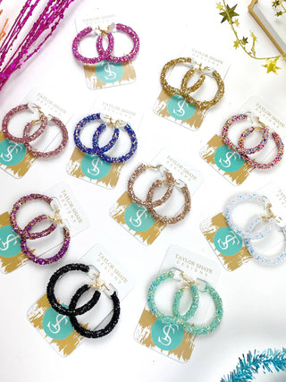 Carley Glitter Hoops
