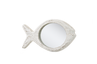 Whitewash Fish Accent Wall Mirror *3 Sizes*