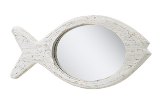 Whitewash Fish Accent Wall Mirror *3 Sizes*