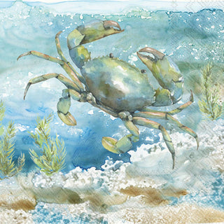 Paper Cocktail Napkins Pack of 20 Under Sea Crab