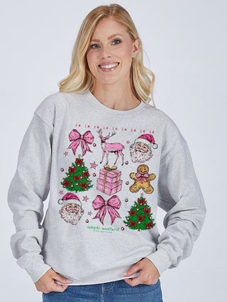 Fa La La La La Christmas Crewneck Sweatshirt in Flurry