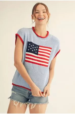 Time For Freedom Top in Blue