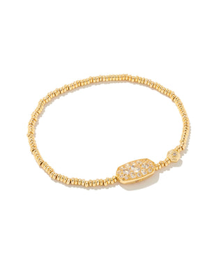 Grayson Crystal Stretch Bracelet in Gold White Crystal