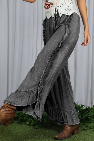 Just Something Extra Ruffle Hem Flare Jeans