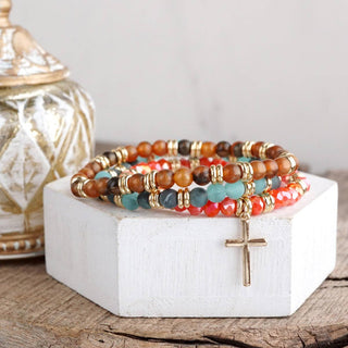 Cross Bracelet Stack Set