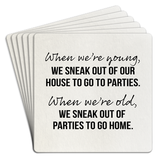 Bar Coaster Pack of 6 | When we're young we sneak
