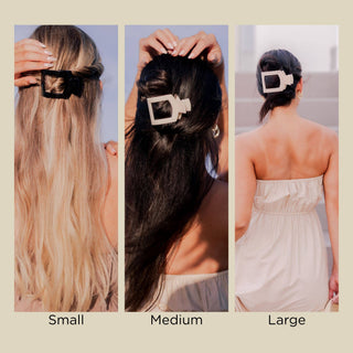 Square Flat Hair Clip | Small | Jet Black