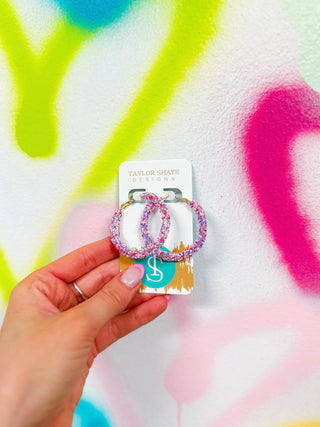 Carley Glitter Hoops