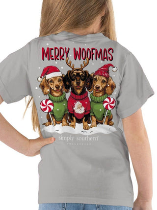Youth Merry Woofmas Short Sleeve T-Shirt In Lunar
