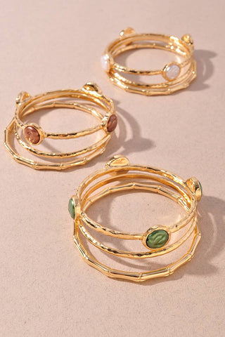 3Pcs Pearl Bangle Set
