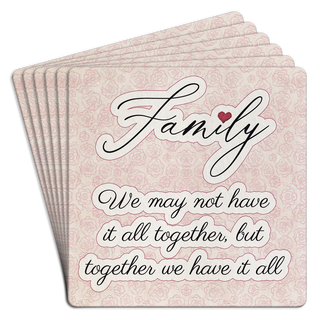 Bar Coaster Pack of 6 | Family - we may not have it all together
