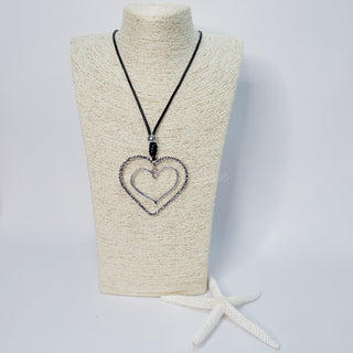 Hammered Double Hearts Necklace