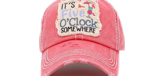 It's Five O'Clock Somewhere Hat in Pink
