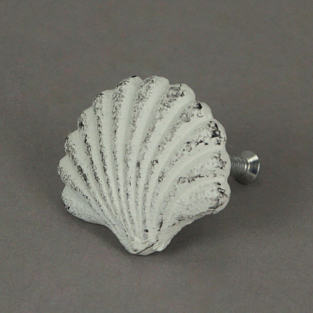 White Cast Iron Scallop Sea Shell Drawer Pulls – Mermaid Cove