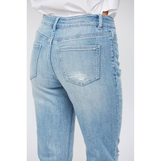 Live Simply Mid Rise Crop Jeans in Power Blue