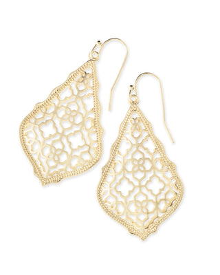 Addie Earrings In Gold Filigree Metal