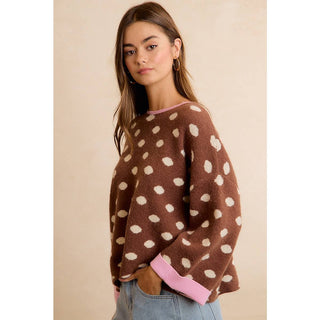 Dots Of Delight Sweater in Black