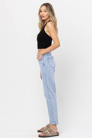 High Rise Mom Crop Skinny with Cuff