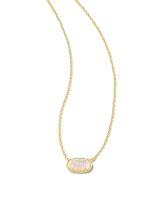 Grayson Stone Pendant Necklace In Gold Iridescent Drusy