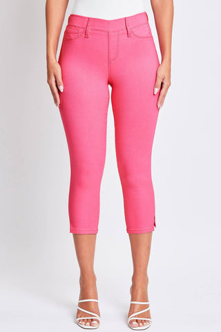 Junior Hyperstretch Pull On Capri With Side Slit: Junior / L / Midnight Blue