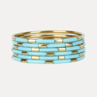 Turquoise Veda Bangles - Set of 6