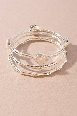 3Pcs Pearl Bangle Set