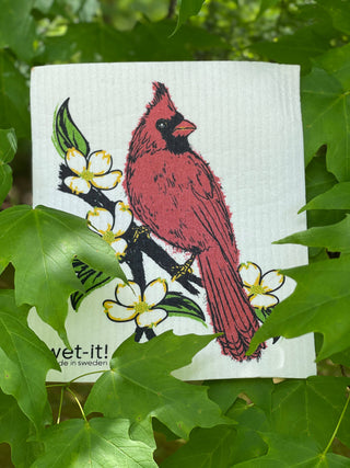 Northern Red Cardinal Swedish Cloth