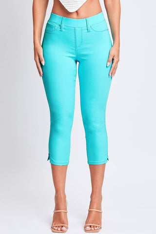 Junior Hyperstretch Pull On Capri With Side Slit: Junior / L / Black