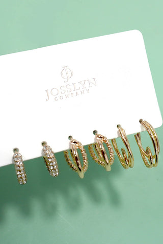 Stay Sharp Huggie Earring Trio