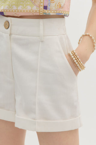 Keep Moving Forward Shorts in Off White