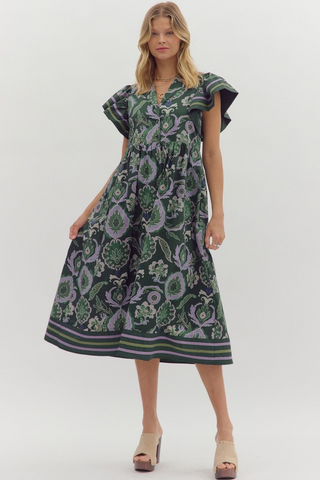 Successful Way Dress In Green