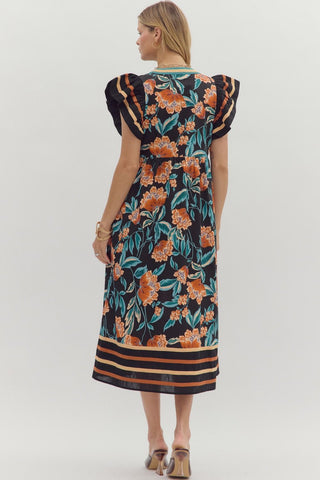 No Longer Afraid Midi Dress in Black