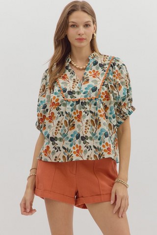 Botanist's Paradise Top In Ecru