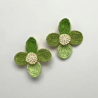 Power Of The Flowers Earrings in Lime