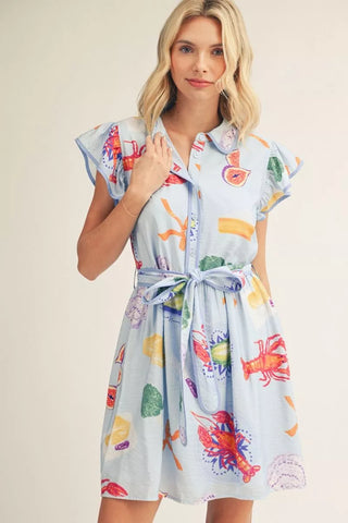 Through The Bay Dress in Blue