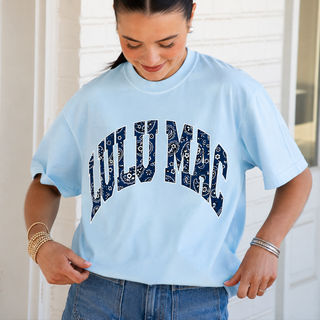 Lulu Mack Bandana Short Sleeve T-Shirt in Chambray
