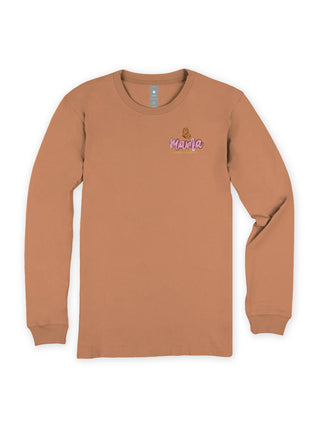 Mama Long Sleeve T-Shirt In Chestnut