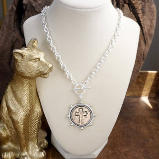 Cross Coin Chain Necklace