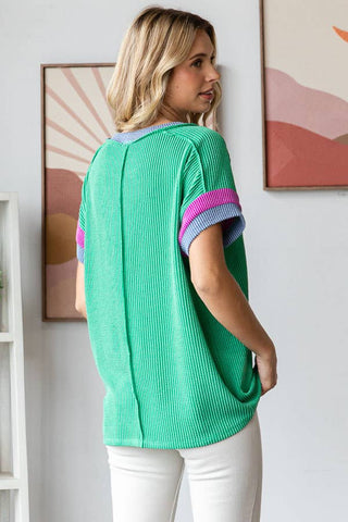 Splitting My Time Top In Kelly Green