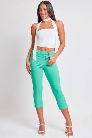 Junior Hyperstretch Pull On Capri With Side Slit: Junior / L / Hydrangea