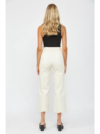 High Rise Wide Crop Jeans in White