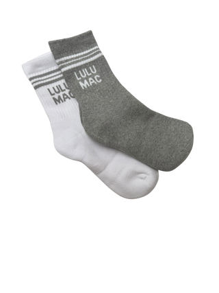Lulu Mac Socks 2 Pair Box In Grey/Grey