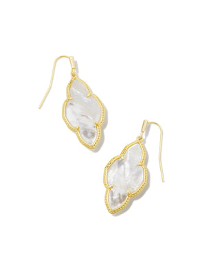 Abbie Drop Earrings In Gold Ivory Mother Of Pearl