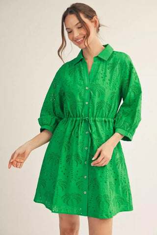 Call Me To The Keys Dress in Green