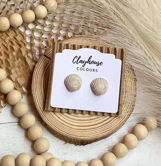 Beach Clay Earrings: Small Turtle
